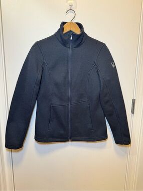 Spyder Ladies Black Ribbed Full-Zip Lightweight Jacket